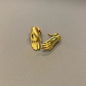24K gold plated hands earrings